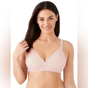 Wacoal Softly Styled Wire Free Contour T-shirt Bra Rose Dust Lace